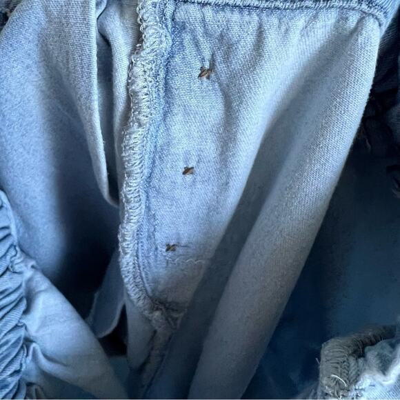 American Eagle Pull On Paperbag Chambray Pants 100% Cotton Small - Picture 10 of 10